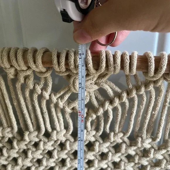 Adorable cream boho macrame hanging piece 38” - Picture 4 of 5